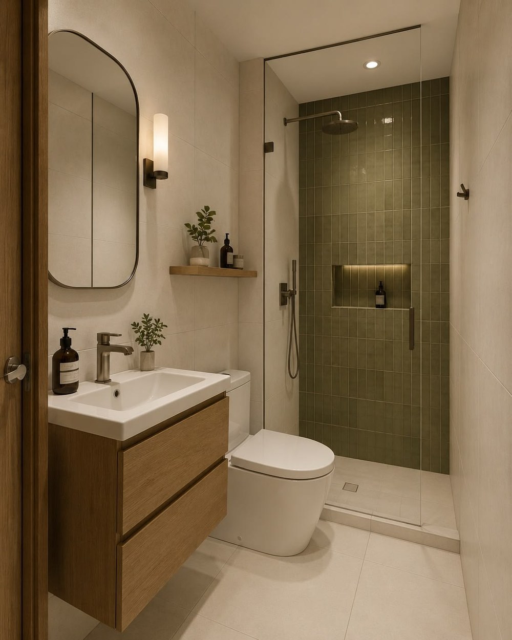 A full, level-access bathroom inside a Móro