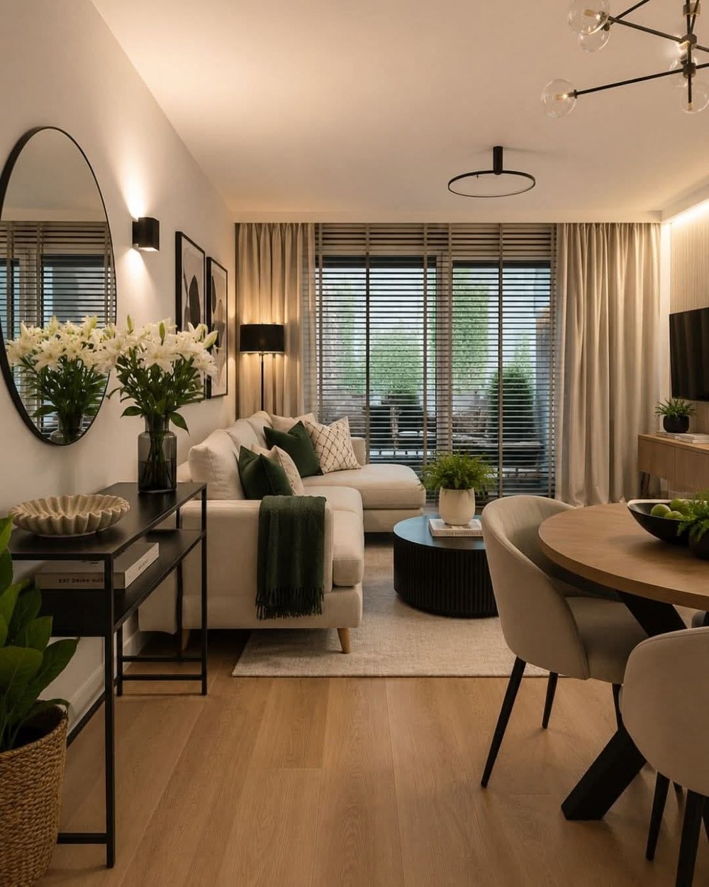The living area inside a Móro, warm and light